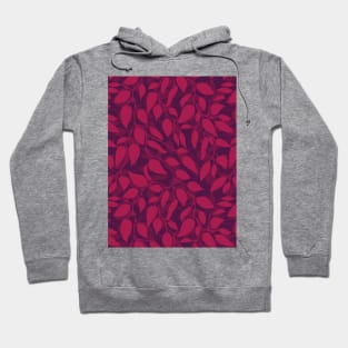 Minimalist Leaf Line Art Illustration as a Seamless Surface Pattern Design Hoodie